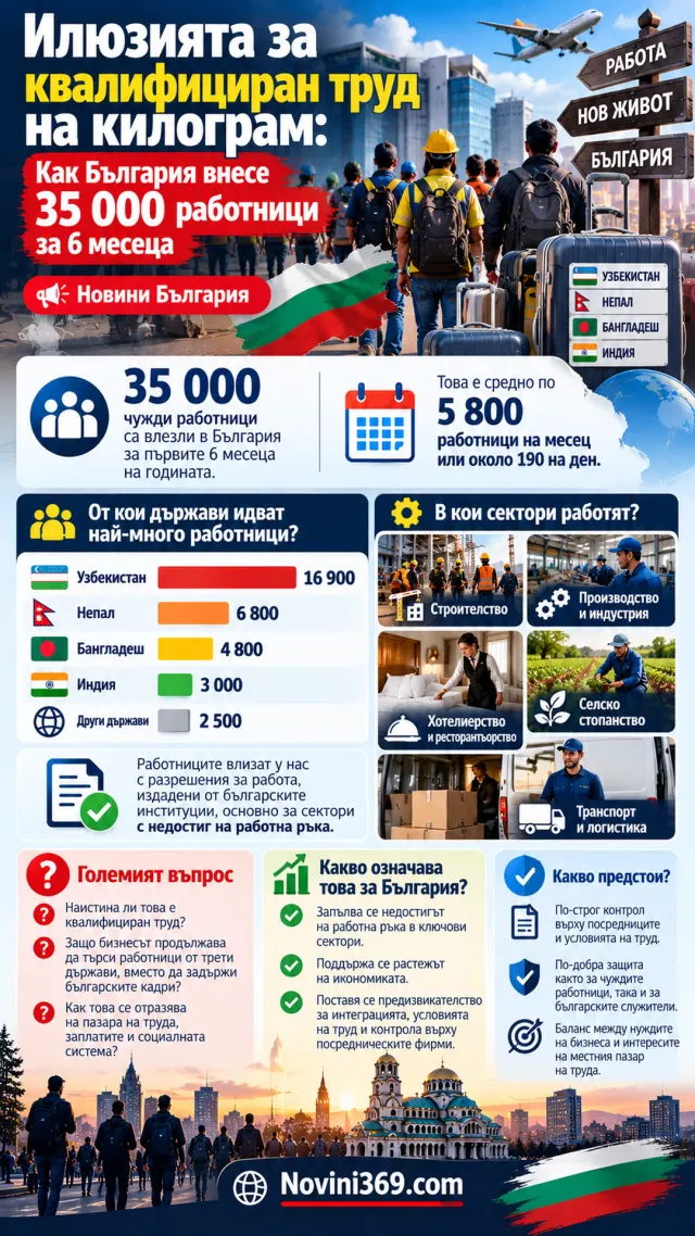 35 000 чуждестранни работници за 6 месеца: Какво се случва с пазара на труда в България?